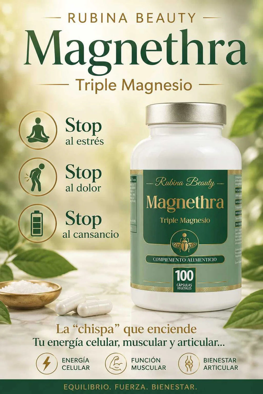 Magnethra – Triple Magnesio cápsulas