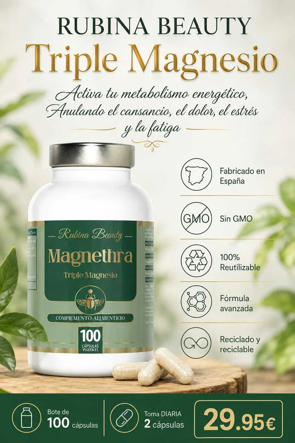 Magnethra – beneficios Triple Magnesio