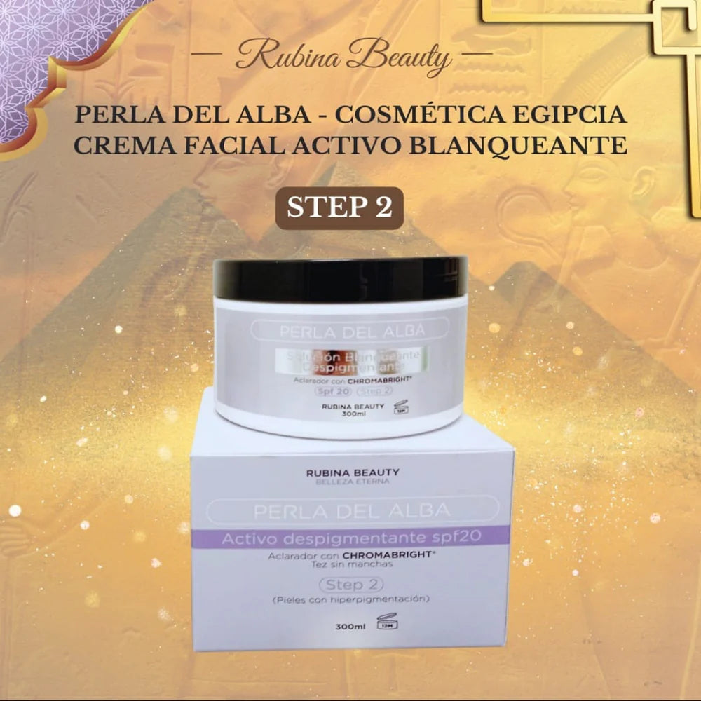 Perla del Alba Step 2 – Crema Blanqueante Despigmentante SPF20 Rúbina Beauty