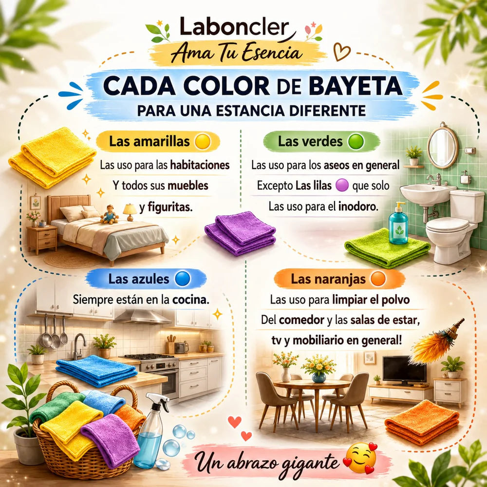 Set Doble Bayetas Laboncler - 10 Bayetas en 5 Colores