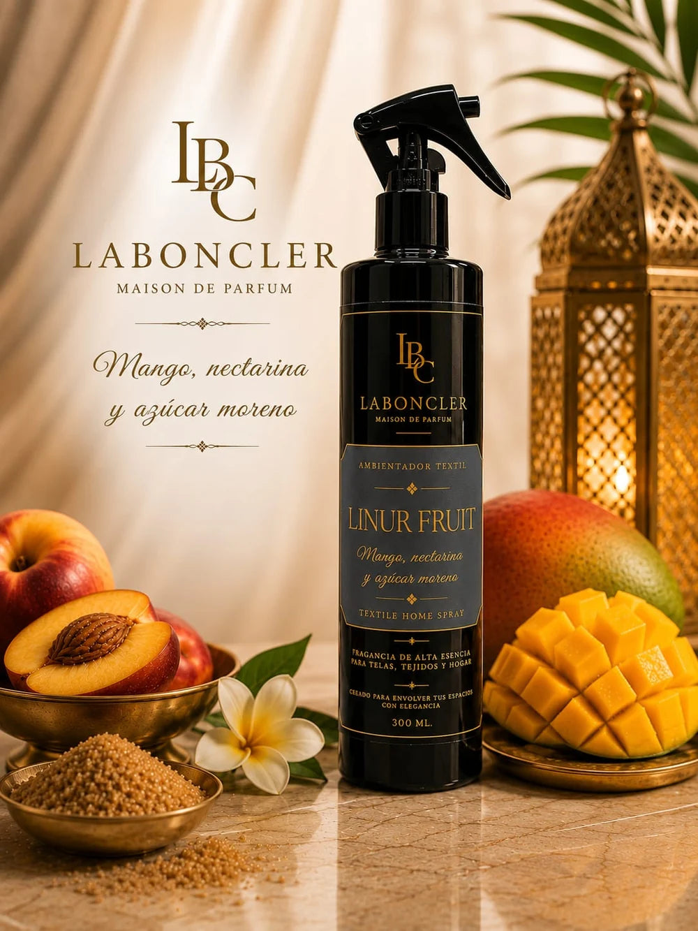 Ambientador Textil Linur Fruit - Mango, Nectarina y Azúcar Moreno