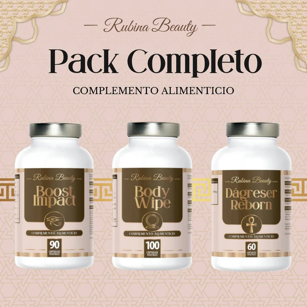 Pack Completo Rúbina Beauty – Boost Impact, Body Wipe y Dágreser Reborn