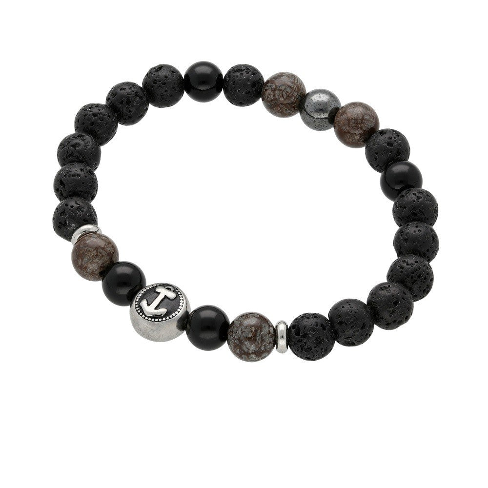 Pulsera Nautic, Lava Volcánica, Hematita y Ágata