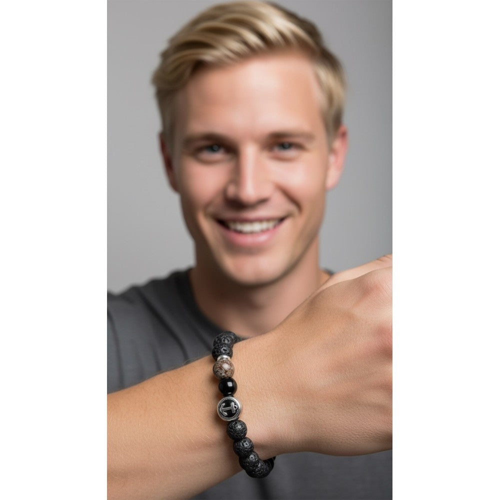 Pulsera Nautic, Lava Volcánica, Hematita y Ágata